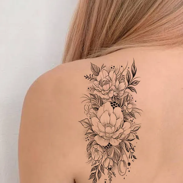 3d_Lotus_With_Leaf_Waterproof_Temporary_Body_Tattoo