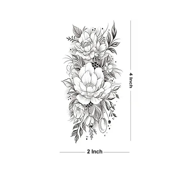 3d_Lotus_With_Leaf_Waterproof_Temporary_Body_Tattoo
