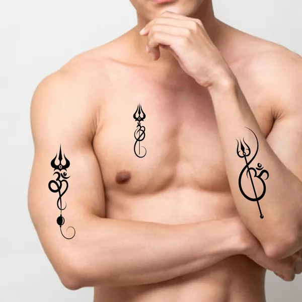4_Trishul_Design_Black_Temporary_Tattoo_pack_of_2