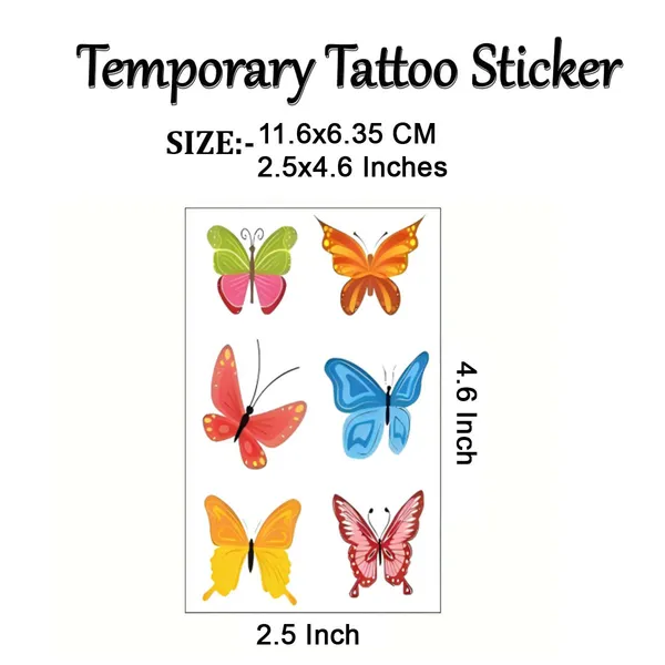 6_Pcs_Butterfly_Temporary_Tattoo_pack_of_2
