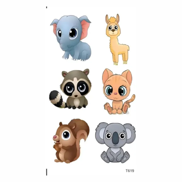 6pcs_Cute_Animals_Temporary_Tattoo_pack_of_2