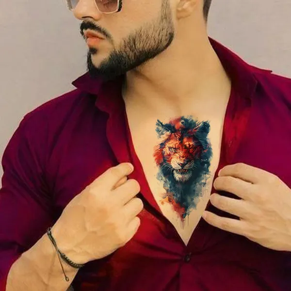Angry_Lion_Smoke_Temporary_Tattoo_pack_of_2