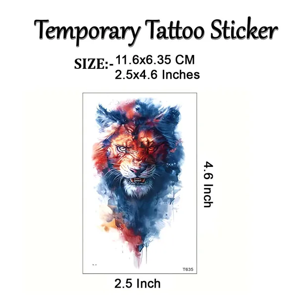 Angry_Lion_Smoke_Temporary_Tattoo_pack_of_2
