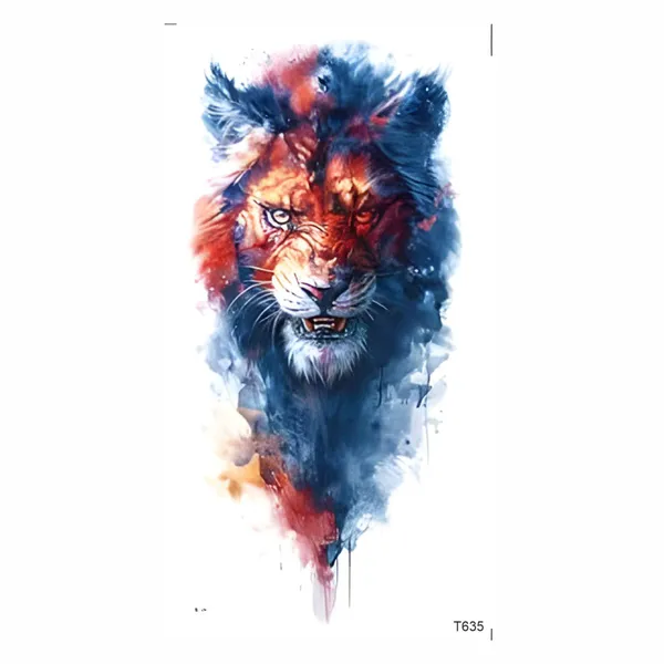 Angry_Lion_Smoke_Temporary_Tattoo_pack_of_2