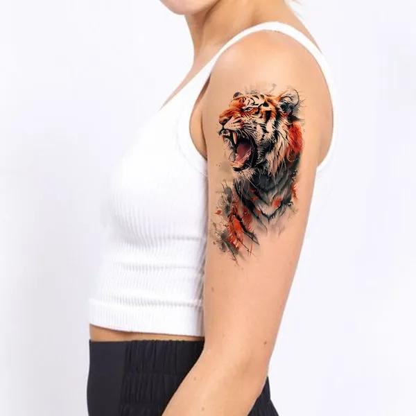 Angry_Tiger_Roar_Temporary_Tattoo_pack_of_2