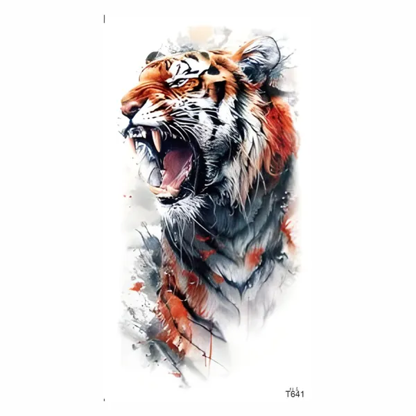 Angry_Tiger_Roar_Temporary_Tattoo_pack_of_2