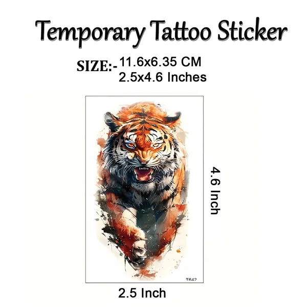 Angry_Tiger_Running_Temporary_Tattoo_pack_of_2