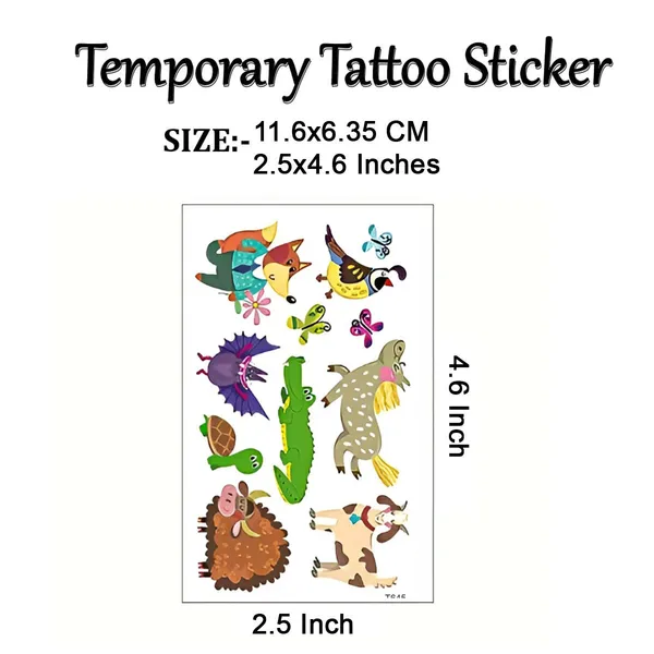 Animals_Cartoon_Temporary_Tattoo_pack_of_2