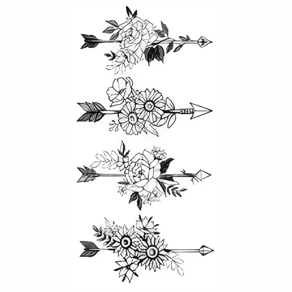 Arrow_With_Flowers_Temporary_Tattoo_pack_of_2