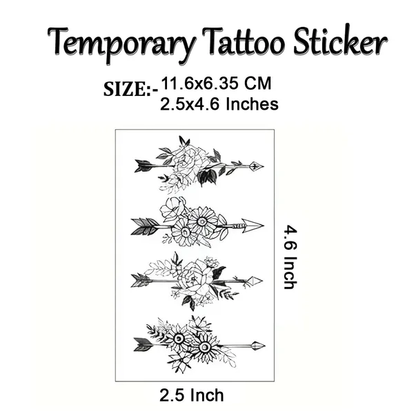 Arrow_With_Flowers_Temporary_Tattoo_pack_of_2