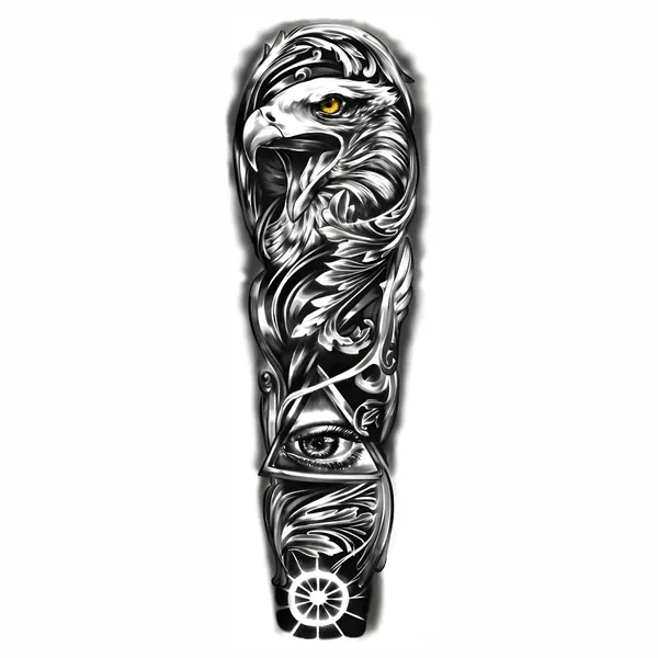 Tatmods_Eye_Eagle_Trible_Black_Deep_Temporary_Tattoos_Sleeve_For_Kid,_Full_Arm_Large_Realistic_Fake_Sleeve_Tattoo_Stickers_For_Women_Kids_Watercolor__Boys_Girls_Leg_Body_Art