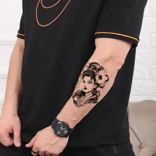 Beautiful_Girl_Black_Design_Temporary_Tattoo_pack_of_2