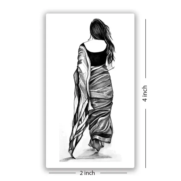 Beautiful_Woman_Black_Temporary_Tattoo_pack_of_2