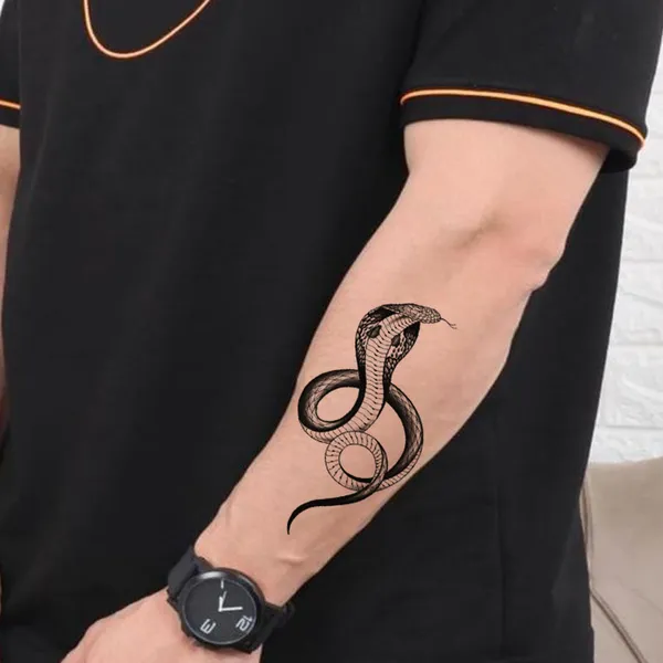 Black_Cobra_Snake_Real_Temporary_Tattoo_pack_of_2