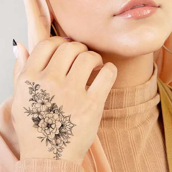 Black_Flower_Design_Waterproof_Temporary_Body_Tattoo_pack_of_2