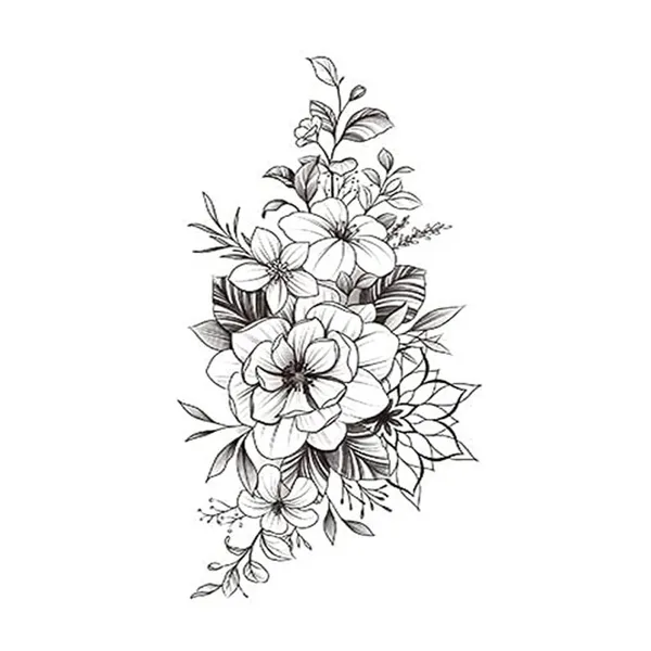 Black_Flowers_With_Leaf_Tattoo_Waterproof_Temporary_Body_Tattoo_pack_of_2