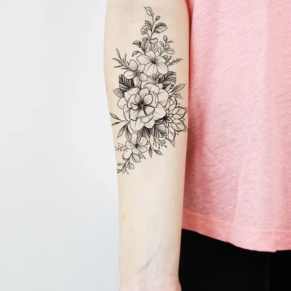 Black_Flowers_With_Leaf_Tattoo_Waterproof_Temporary_Body_Tattoo_pack_of_2
