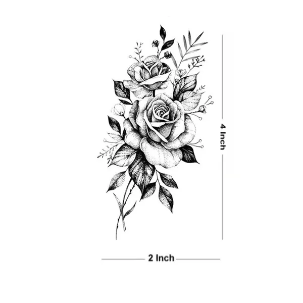 Black_Rose_With_Leaf_Tattoo_Waterproof_Temporary_Body_Tattoo_pack_of_2