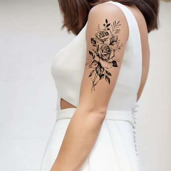 Black_Rose_With_Leaf_Tattoo_Waterproof_Temporary_Body_Tattoo_pack_of_2