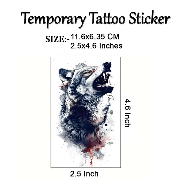 Black_Wolf_Roar_Temporary_Tattoo_pack_of_2