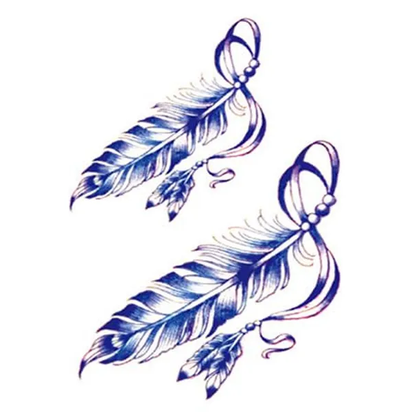 Blue_Feather_2_in_1_Design_Temporary_Tattoo_pack_of_2