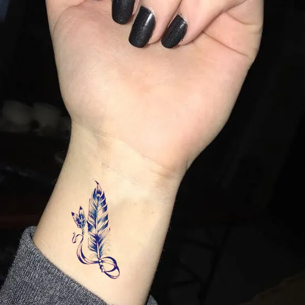 Blue_Feather_2_in_1_Design_Temporary_Tattoo_pack_of_2