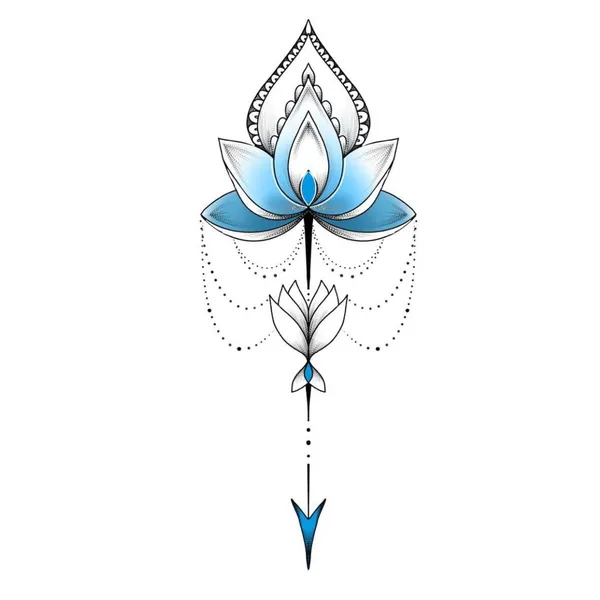 Blue_Lotus_Design_Temporary_Tattoo_pack_of_2