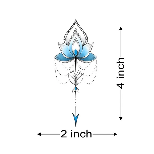 Blue_Lotus_Design_Temporary_Tattoo_pack_of_2
