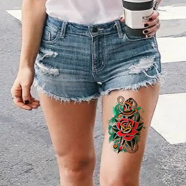 Blue_Rose_Clock_Temporary_Tattoo