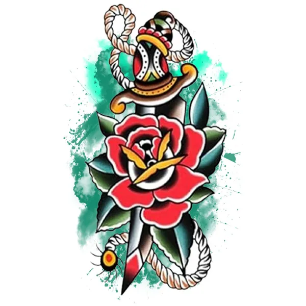 Blue_Rose_Clock_Temporary_Tattoo