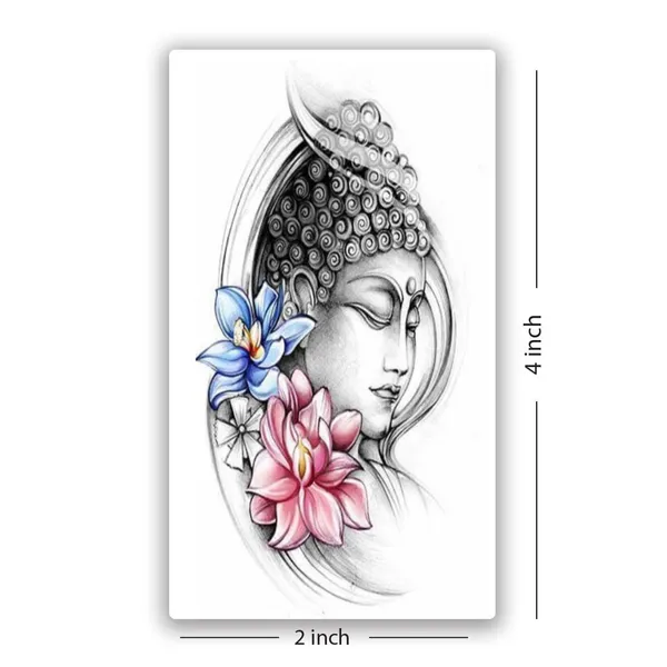 Buddha_Ji_With_Flowers_Temporary_Tattoo_pack_of_2