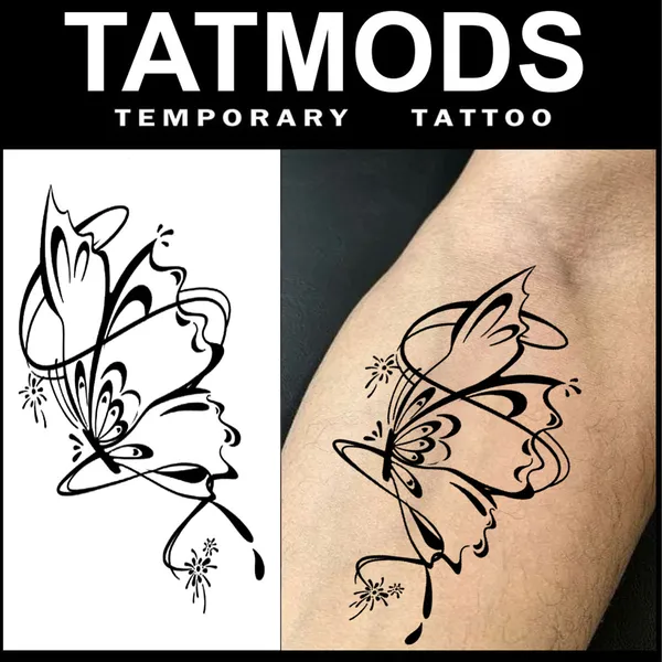 Butterfly_Line_Design_Temporary_tattoo_pack_Of_2