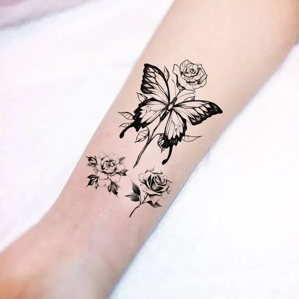Butterfly_With_Rose_TemporaryTattoo__pack_of_2