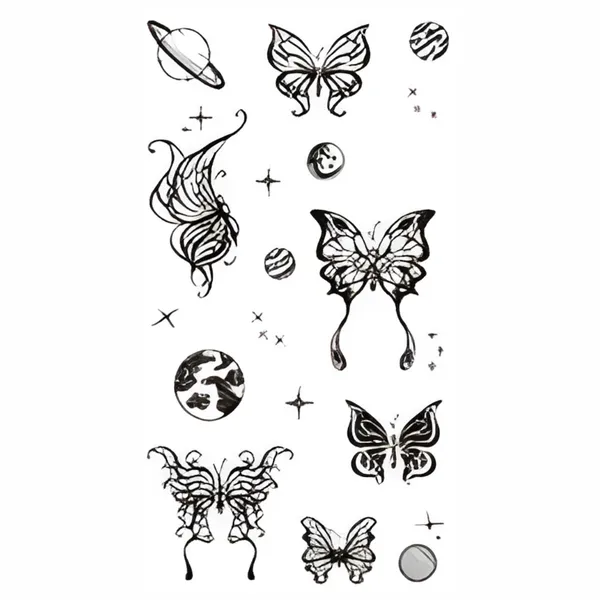 Butterfly_with_Planets_Temporary_Tattoo_pack_of_2