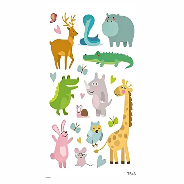 Cartoon_Animals_Kid_Temporary_Tattoo_pack_of_2