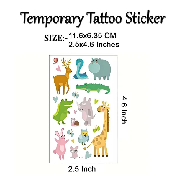 Cartoon_Animals_Kid_Temporary_Tattoo_pack_of_2