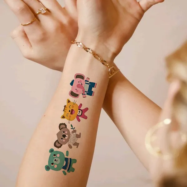 Cartoon_Animals_Temporary_Tattoo_pack_of_2
