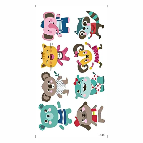Cartoon_Animals_Temporary_Tattoo_pack_of_2