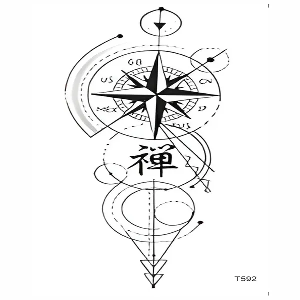 China_Clock_Design_Temporary_Tattoo_pack_of_2