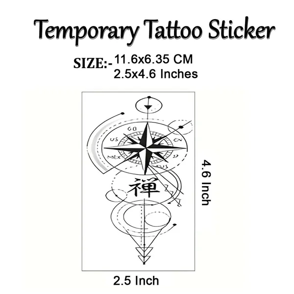China_Clock_Design_Temporary_Tattoo_pack_of_2