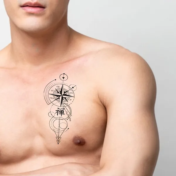 China_Clock_Design_Temporary_Tattoo_pack_of_2