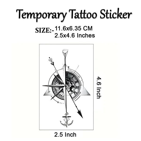 Clock_Arrow_Triangle_Temporary_Tattoo_pack_of_2