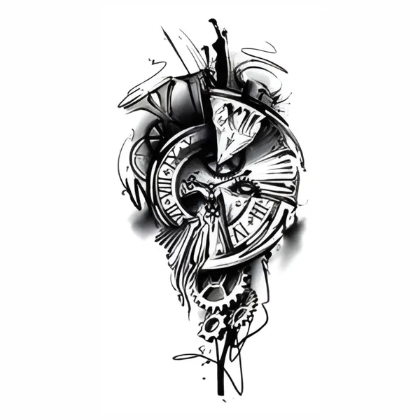 Clock_Gear_Temporary_Tattoo_pack_of_2