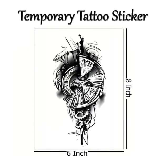 Clock_Gear_Temporary_Tattoo_pack_of_2