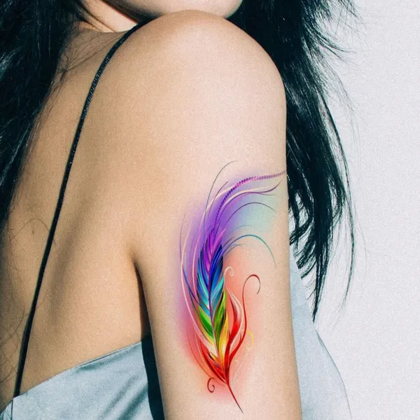 Colourful_Feather_Temporary_Tattoo_pack_of_2
