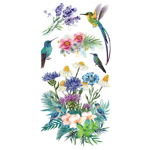Colourful_Flower_With_Bird_Cute_Design_Temporary_Tattoo_pack_of_2