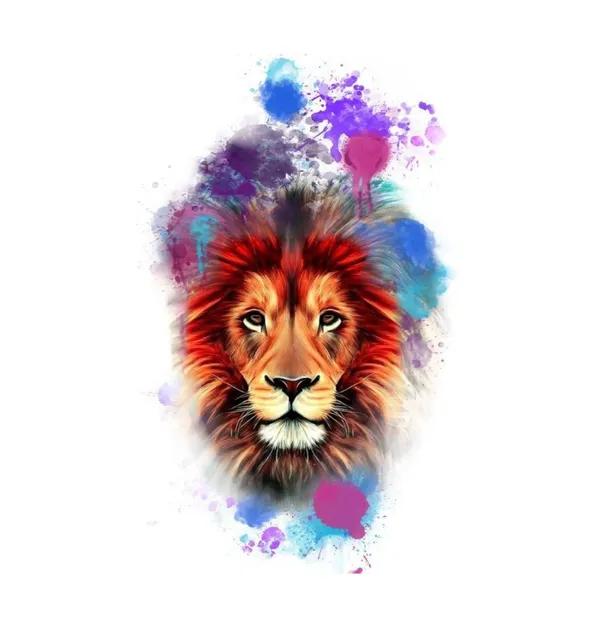 Colourful_Lion_Temporary_Tattoo_