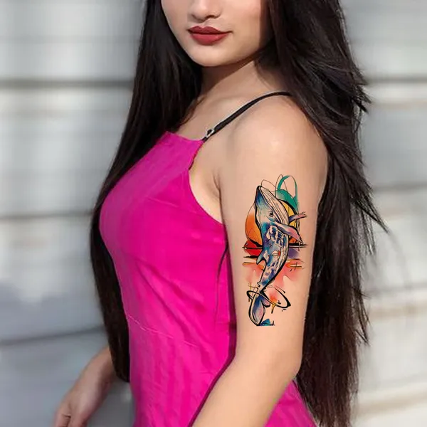 Colourful_Whale_Good_Vibes_Temporary_Tattoo