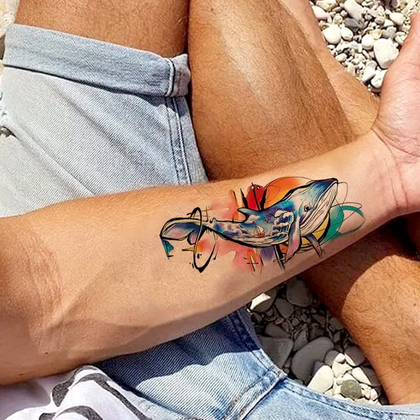 Colourful_Whale_Good_Vibes_Temporary_Tattoo
