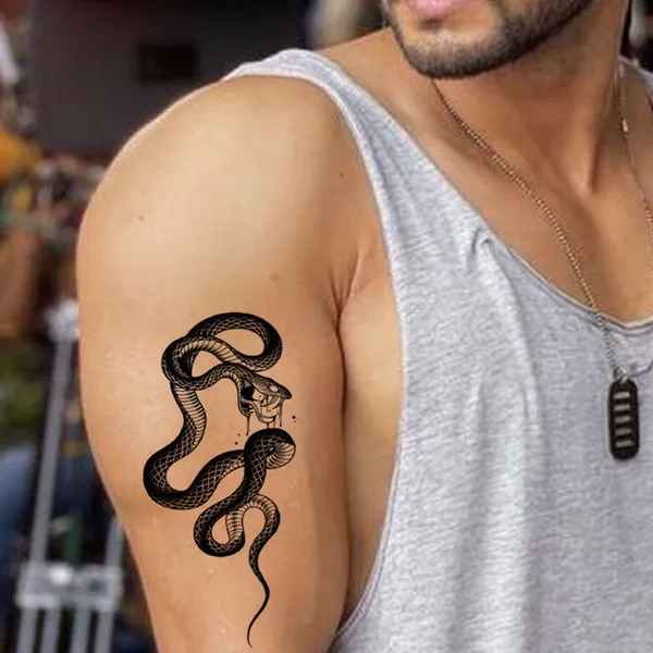 Danger_Snake_attack_Design_Temporary_Tattoo_pack_of_2